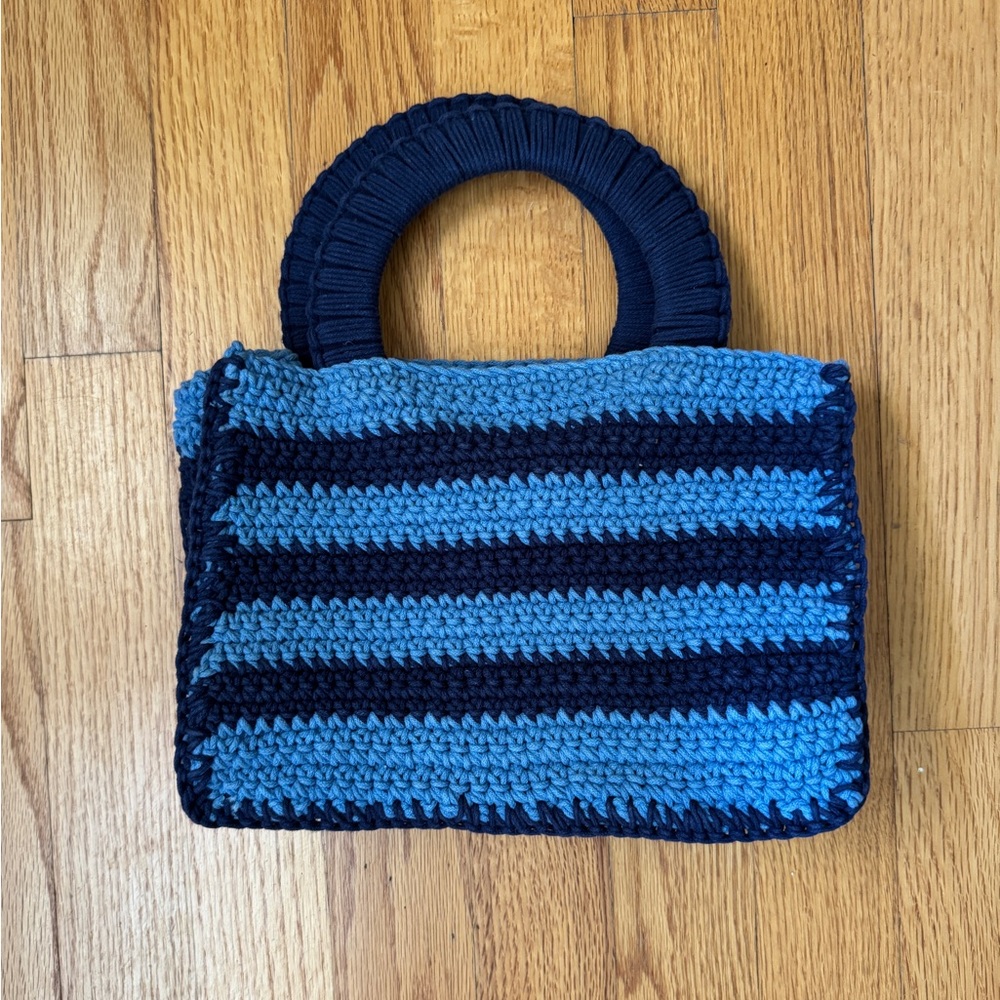 J Crew Blue Summer Festival Crochet Handbag NWT